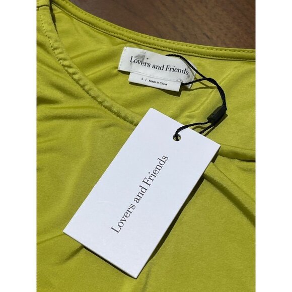 Lovers and Friends Collins Mini Dress in Chartreuse Green Small New Womens - Picture 8 of 10
